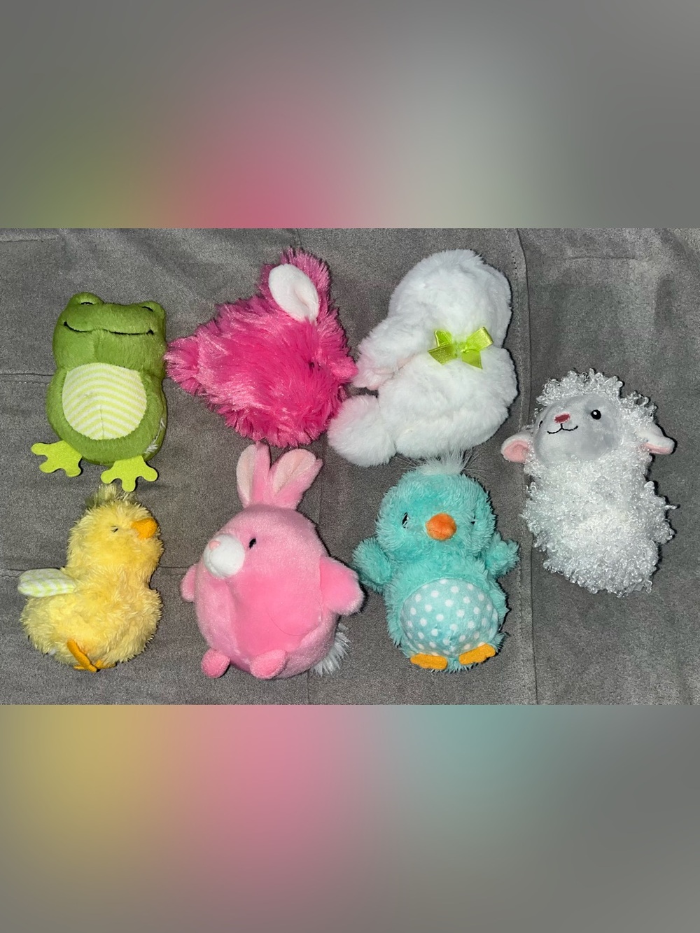 Set of 7 Mini Easter/Spring Interactive Stuffed Animals - EXCELLENT CONDITION
